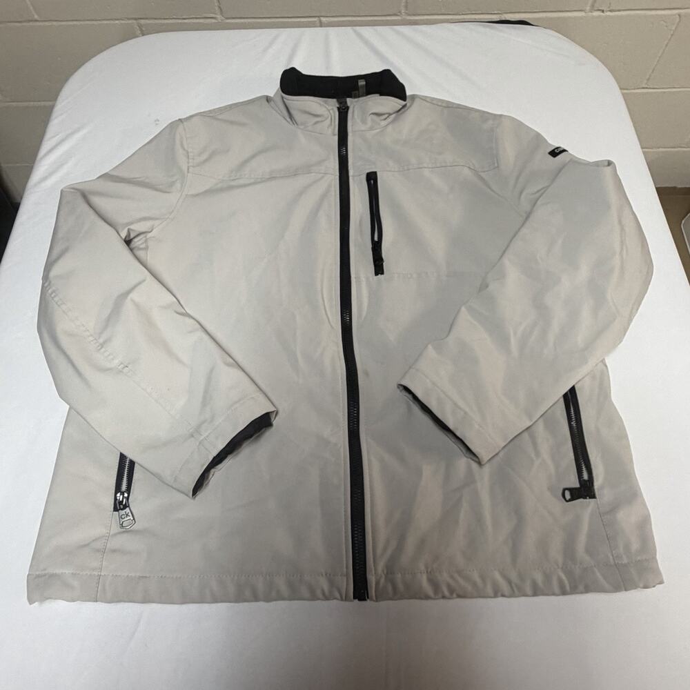 Calvin Klein Women's Ivory Zip Up Winter Jacket Size XL Sherpa Lined